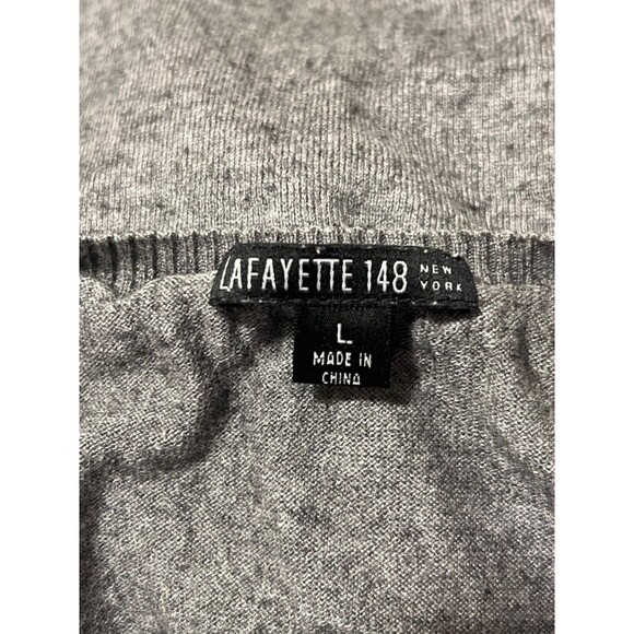 Lafayette 148 New York Luxe Gray Sleeveless Cashmere Blend Top Large - Picture 3 of 4